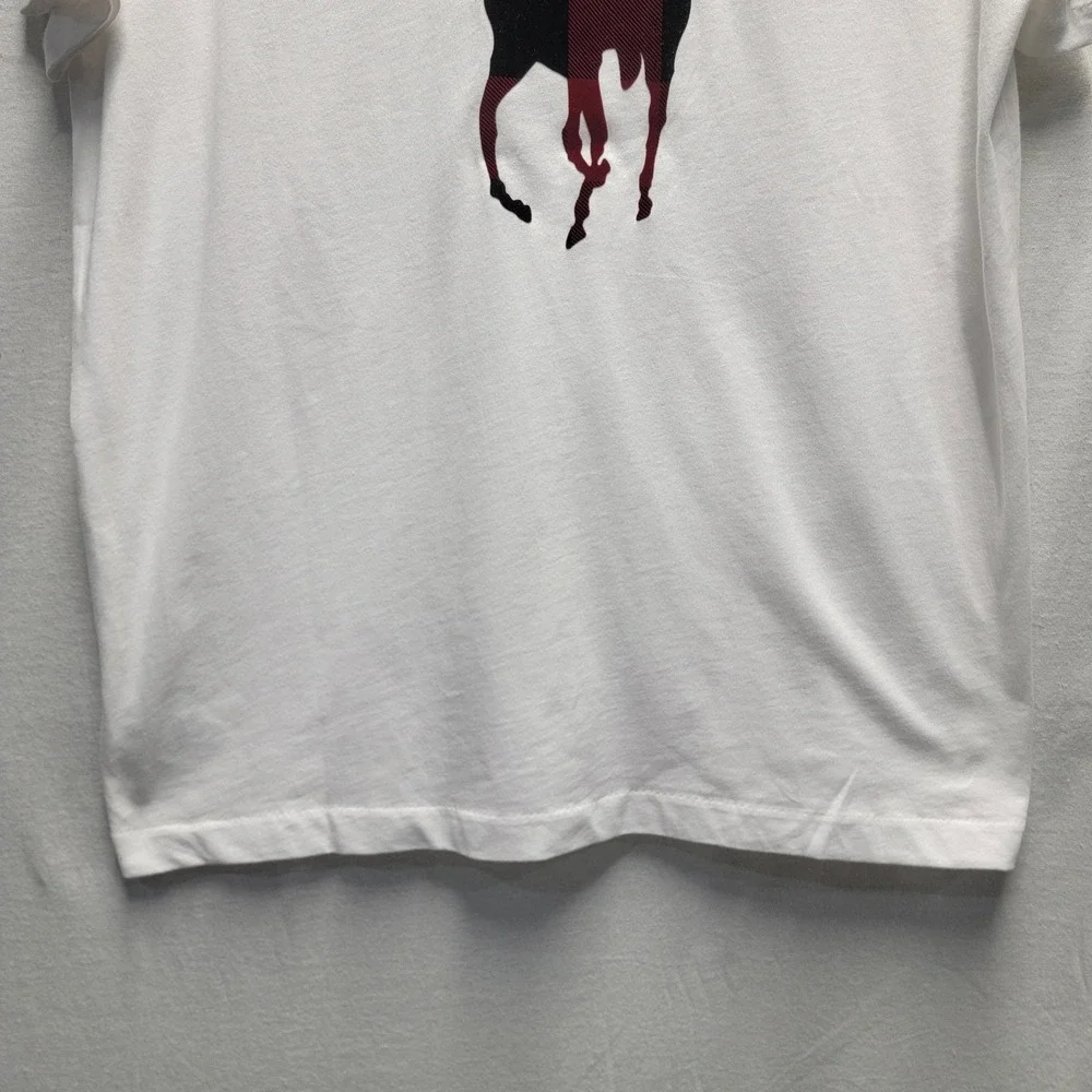 Polo‎ Ralph Lauren Men's SZ M Buffalo Check Plaid Big Pony White T-Shirt New